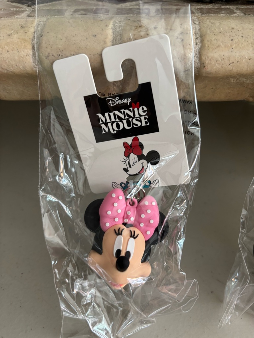Disney Minnie Mouse Pink Bow Bag Charm Keychain